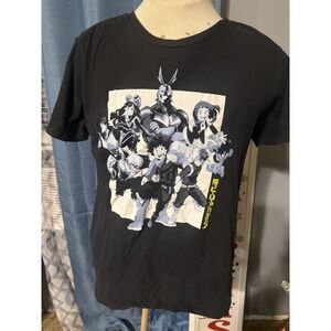 My Hero Academia Shirt Mens Large Black Anime Short Sleeve Crew Neck Graphic